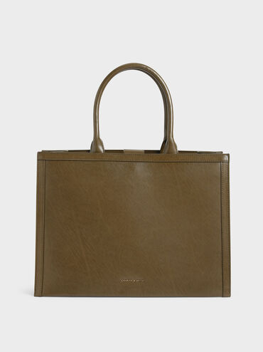 Large Double Handle Tote Bag, Olive, hi-res