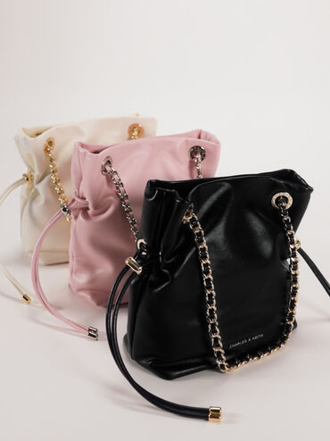 Arya 皮穿鍊斜背包, 棉花糖粉, hi-res