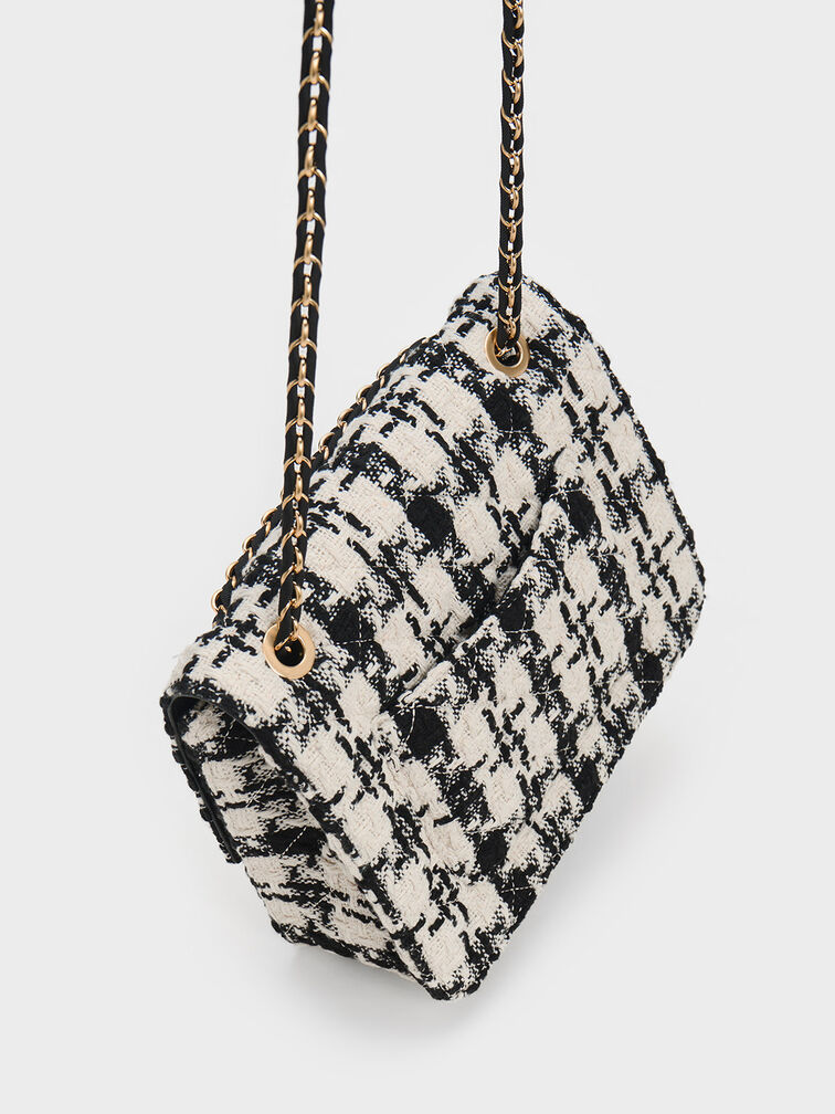 Multicoloured Cressida Tweed Chain Strap Bag - CHARLES & KEITH
