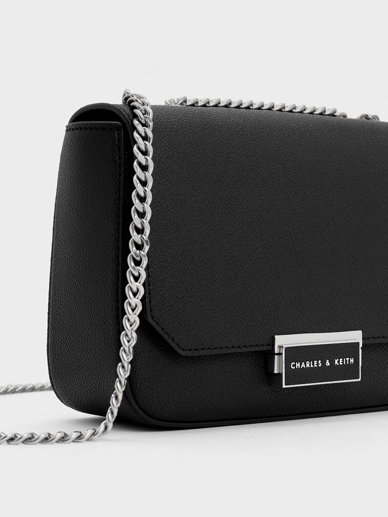 Bolso con correa de cadena, Noir, hi-res