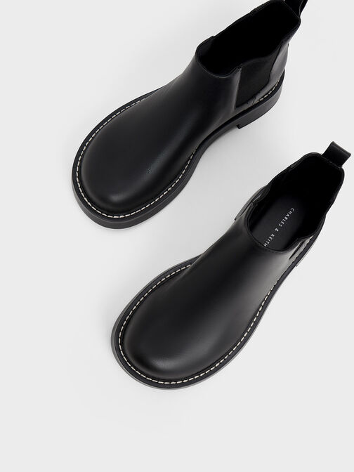 Penelope Pull-Tab Chelsea Boots, Black, hi-res