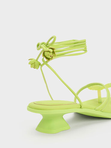 Butterfly Tie-Around Sandals, Lime, hi-res