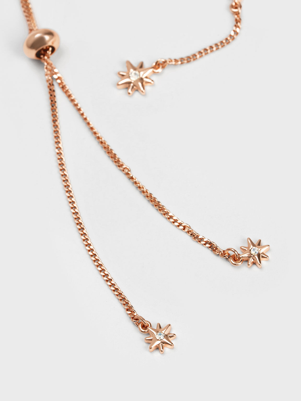 Star Motif Crystal-Embellished Double Necklace, Rose Gold, hi-res