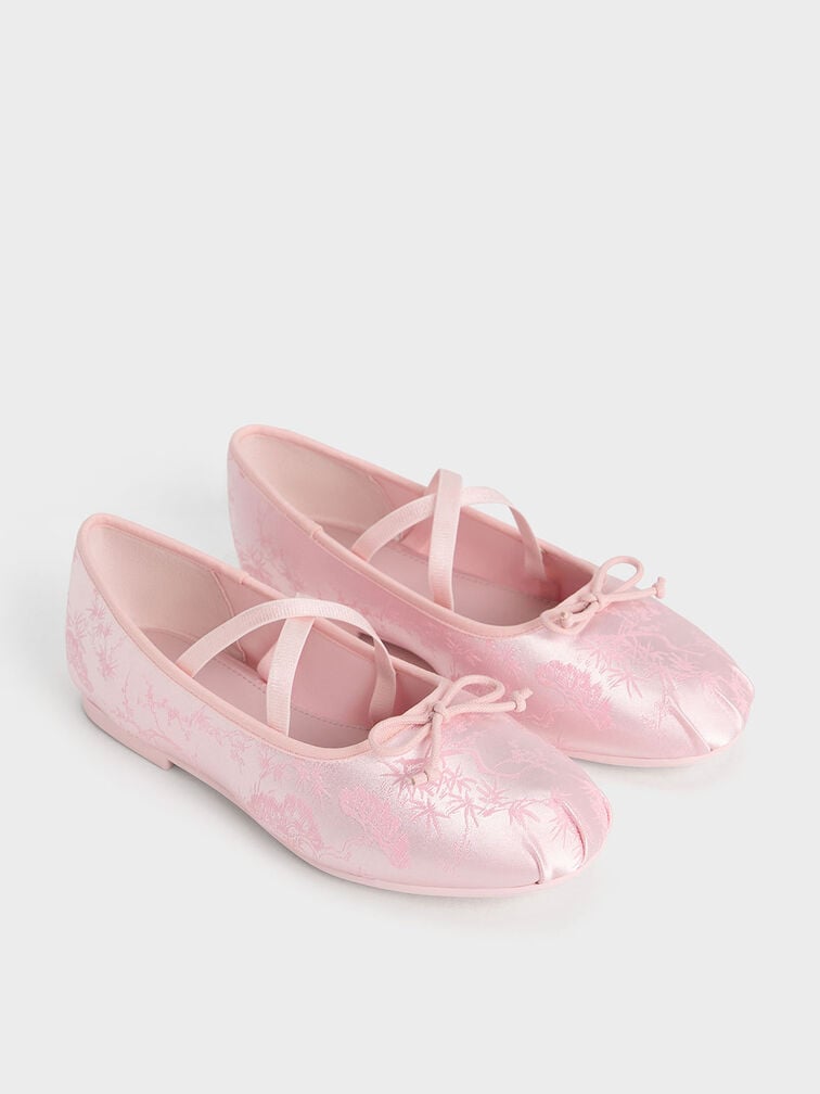 兒童芭蕾舞平底鞋, 淺粉色, hi-res