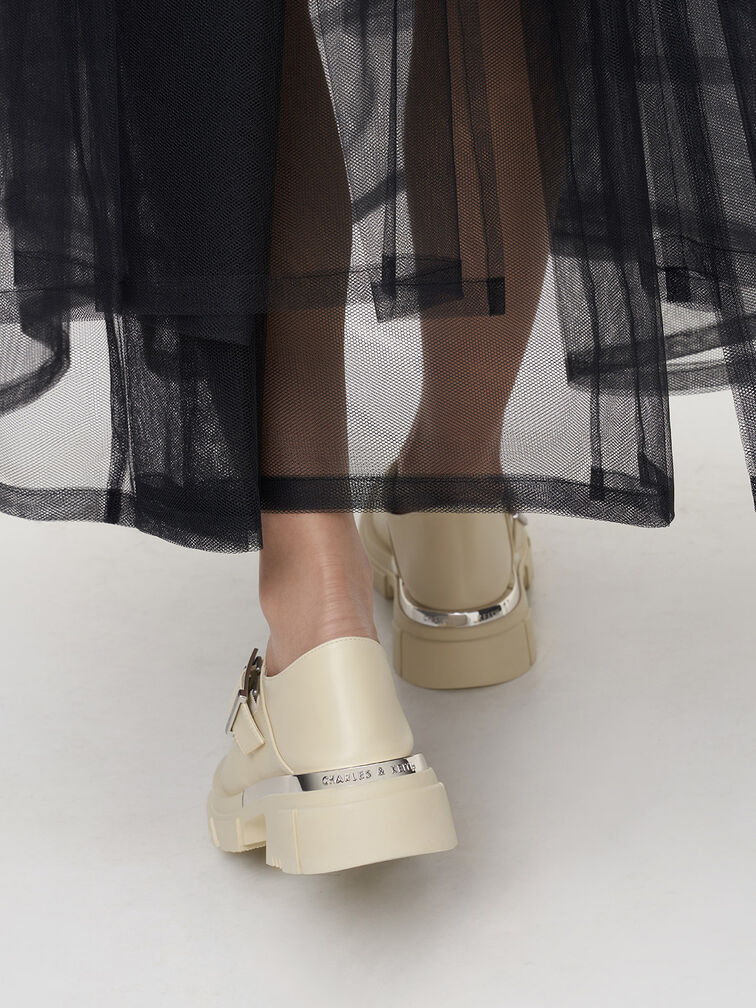 Dakota Metallic Accent Mary Janes, Chalk, hi-res