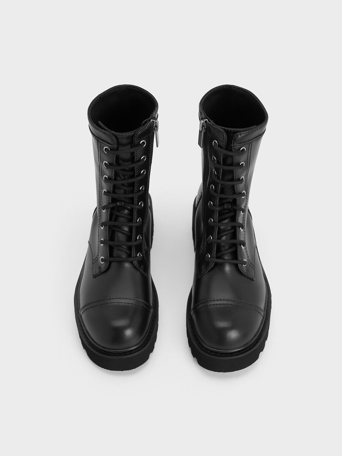 Black laces boots discount