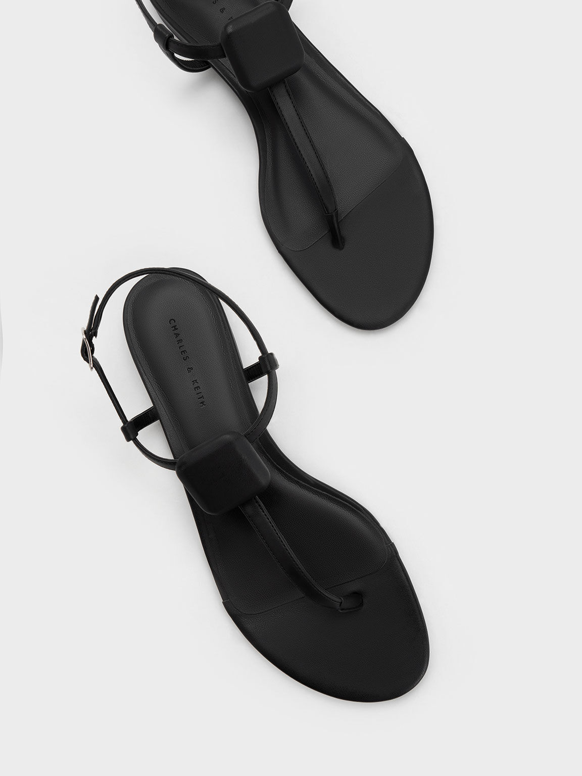 Koa Thong Sandals, Black, hi-res