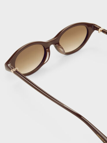 Lunettes de soleil ovales Pecola, Pecan Brown, hi-res