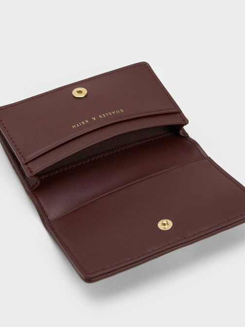 Aldora Ruched Card Holder, Dark Chocolate, hi-res