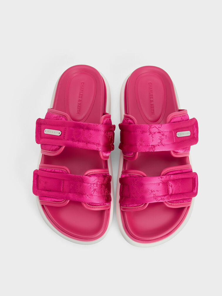 Clementine Recycled Polyester Sports Sandals, Fuchsia, hi-res