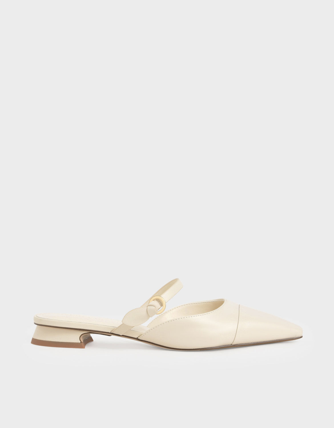 Cream flat mules