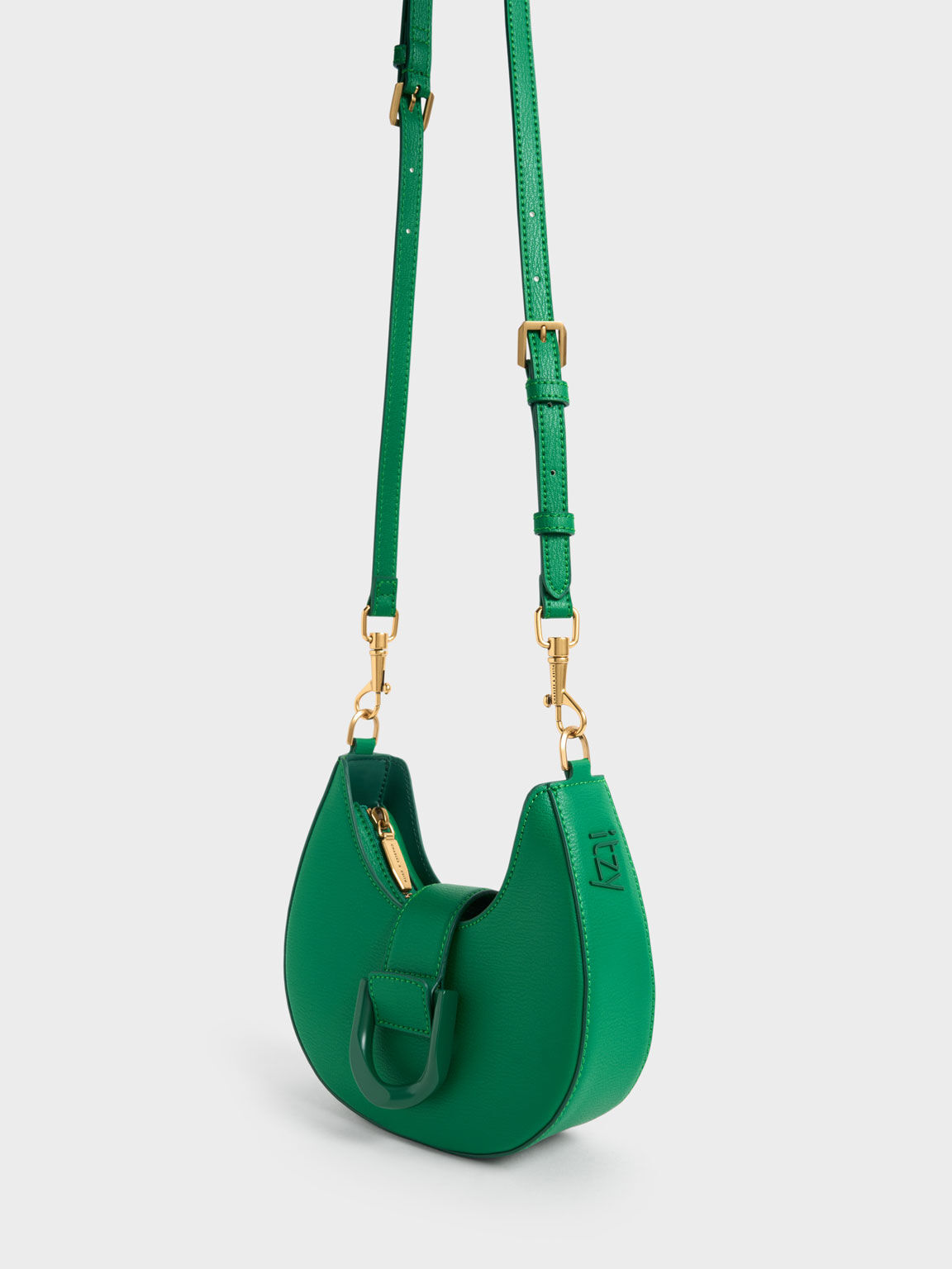 Gabine Belted Hobo Bag, Green, hi-res