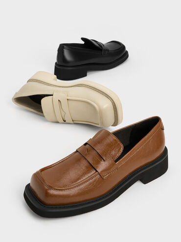 Monique Square-Toe Loafers, Black Box, hi-res