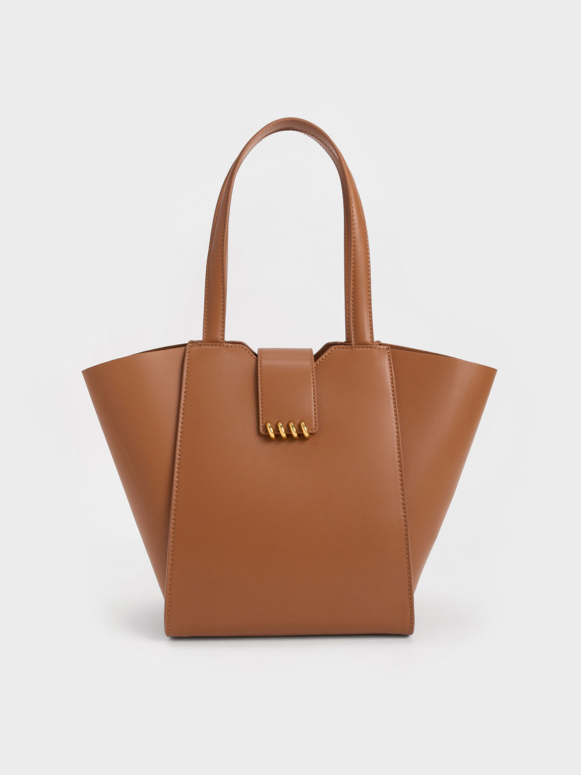 Osiris Metallic Accent Trapeze Tote, Chocolate, hi-res