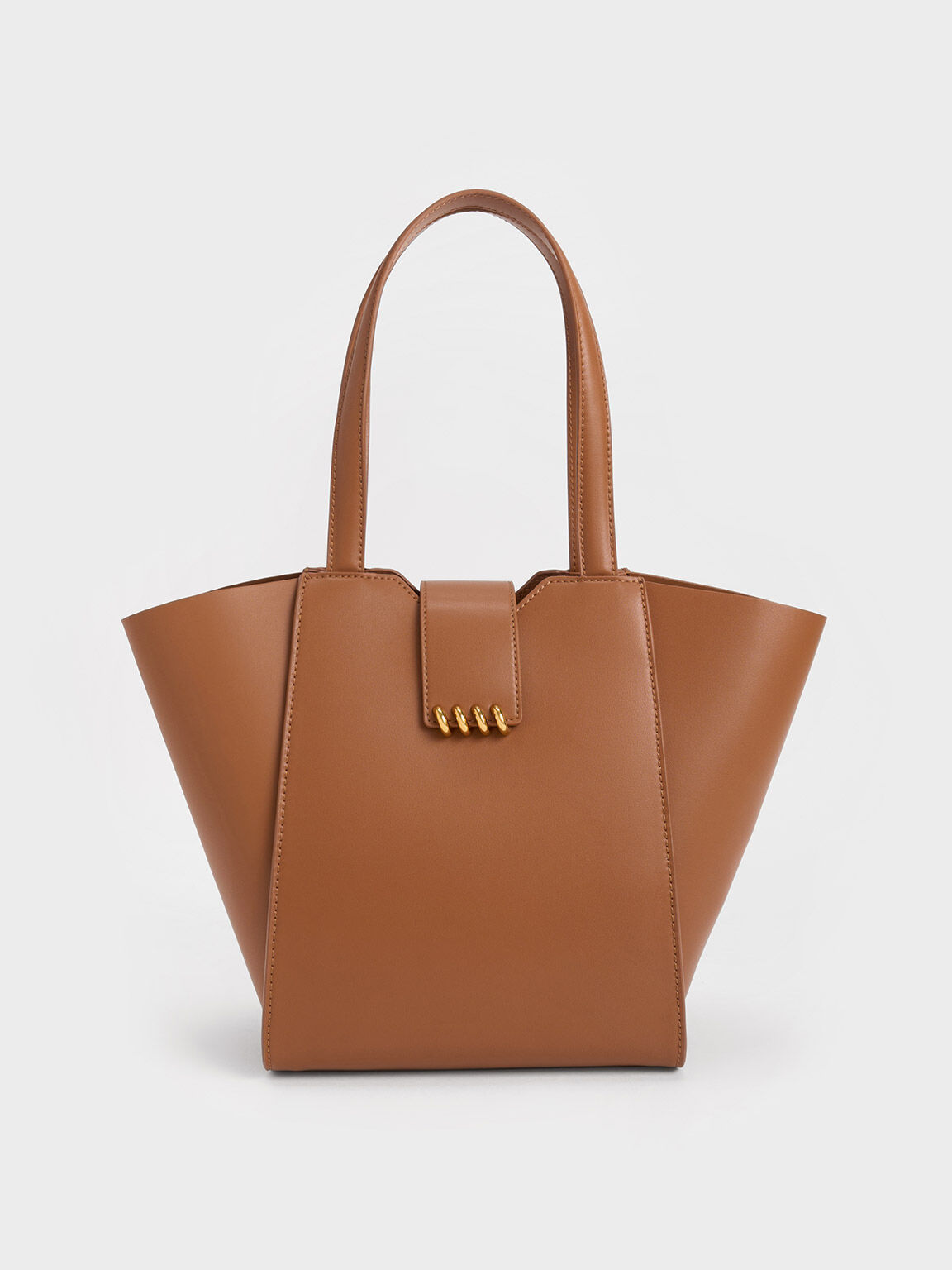 Osiris Metallic Accent Trapeze Tote, Chocolate, hi-res