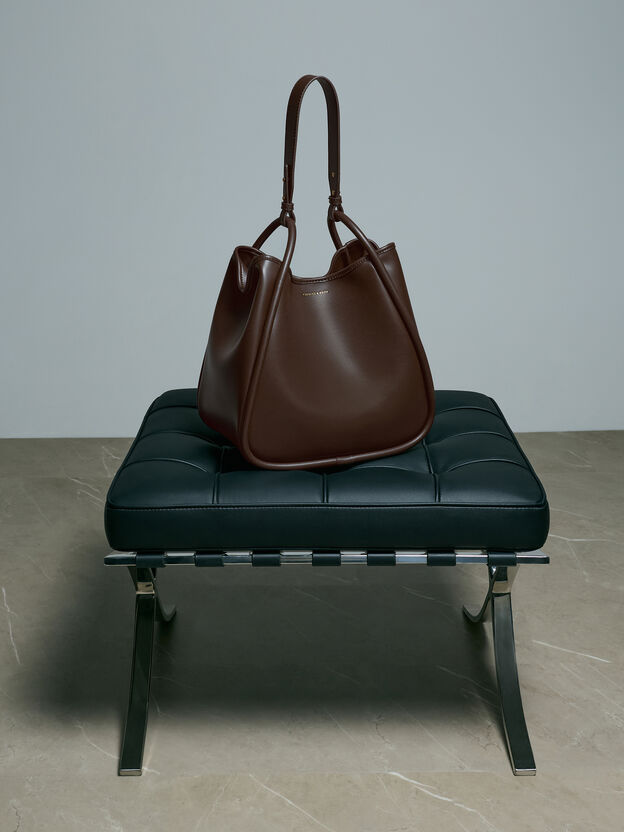 Bolso tote holgado tubular Lyla, Espresso Brown, hi-res