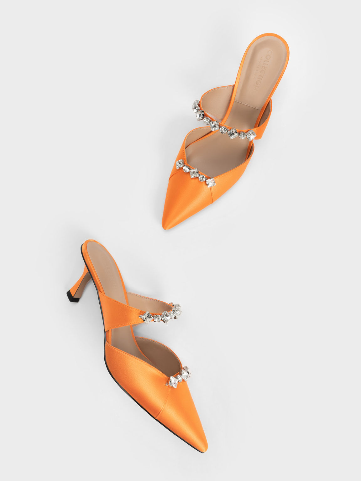 寶石細跟穆勒鞋, 橘色, hi-res