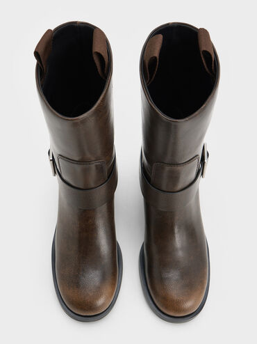 Botines Kailey con hebilla lateral, Marrón oscuro, hi-res
