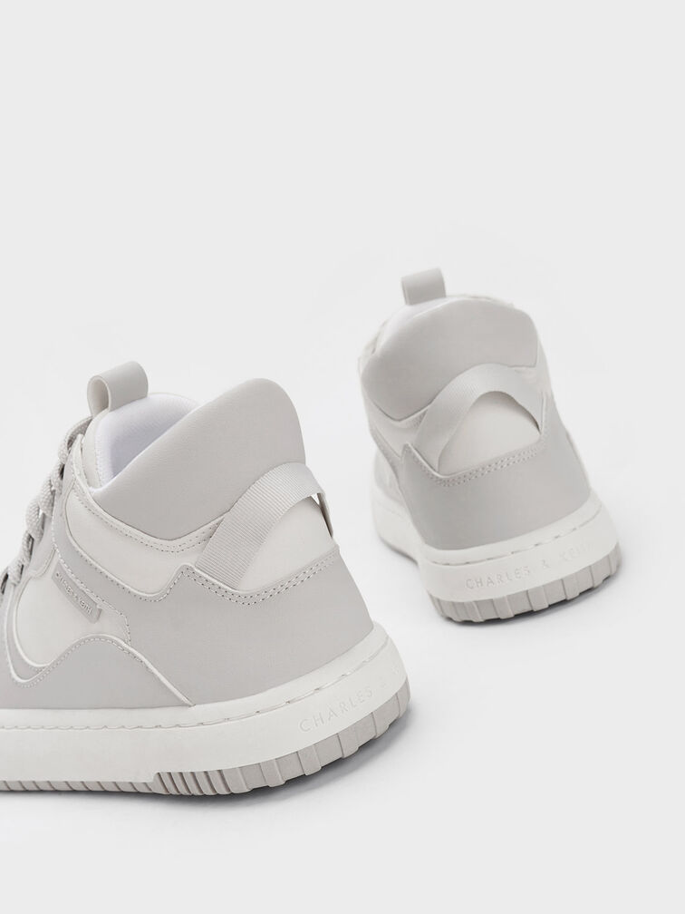 Zapatillas Deportivas de Plataforma en Dos Tonos, Gris claro, hi-res