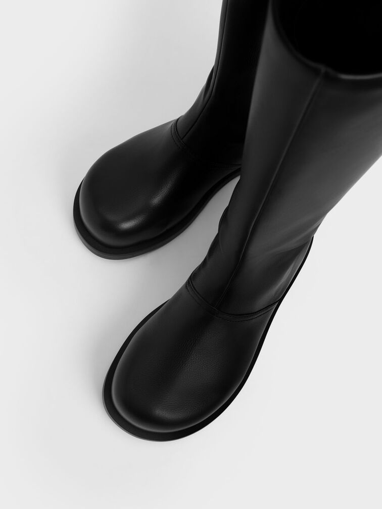Knee-High Boots, Black, hi-res