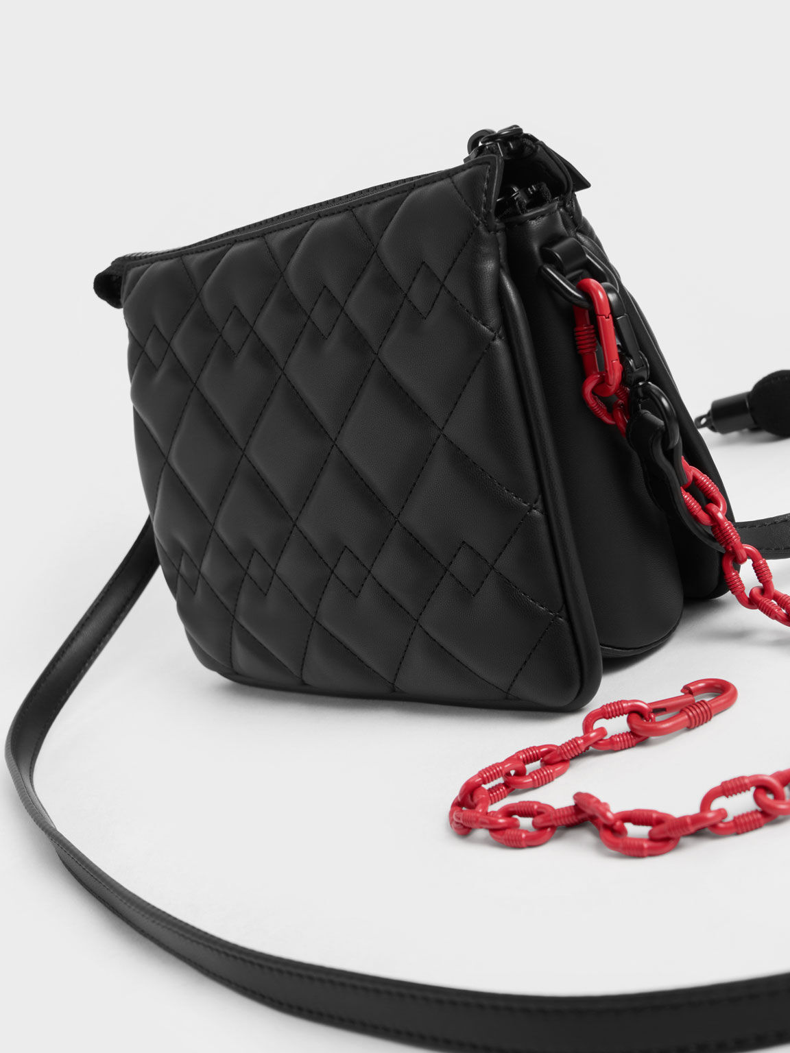 Lana Quilted Shoulder Bag - Black