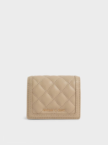 Micaela Quilted Card Holder, Sand, hi-res