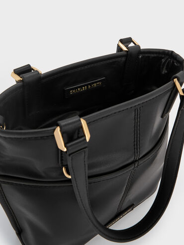 Addison Knotted-Rope Double-Handle Tote Bag, Black, hi-res