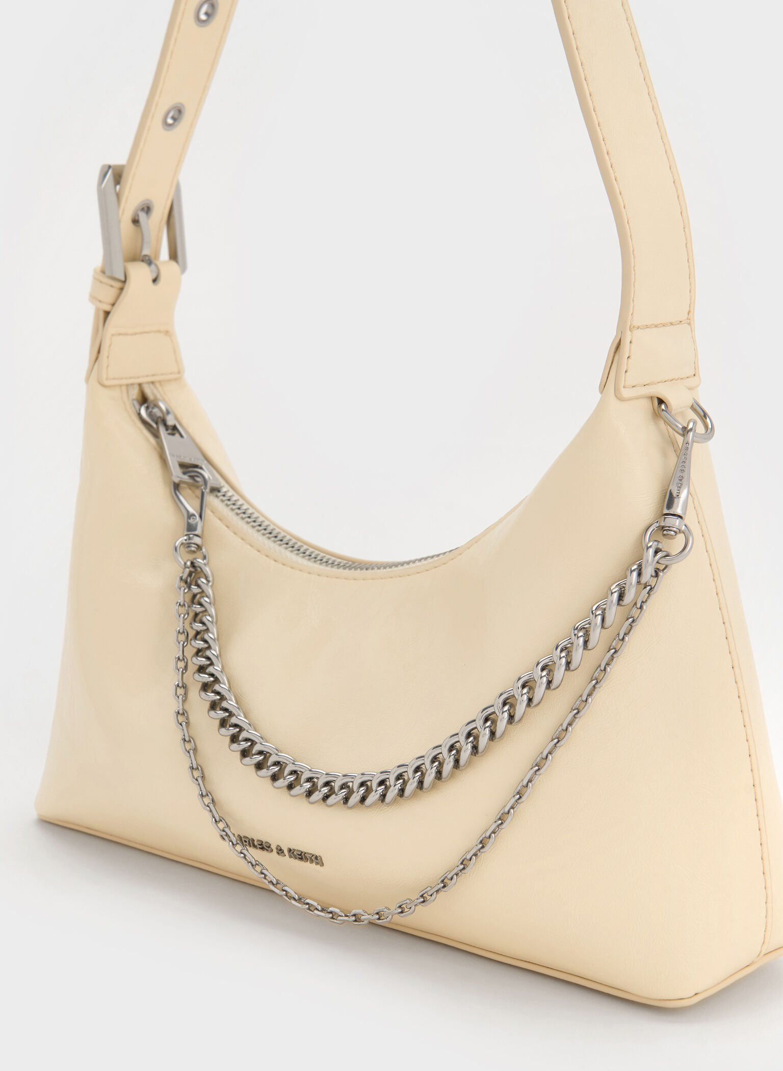 Atwood Chain-Embellished Shoulder Bag, Butter Yellow, hi-res