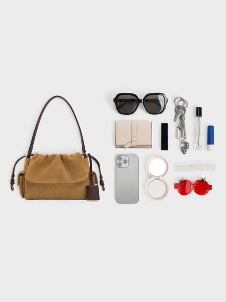 Khai Ruched Top Handle Bag, Sahara Sand, hi-res