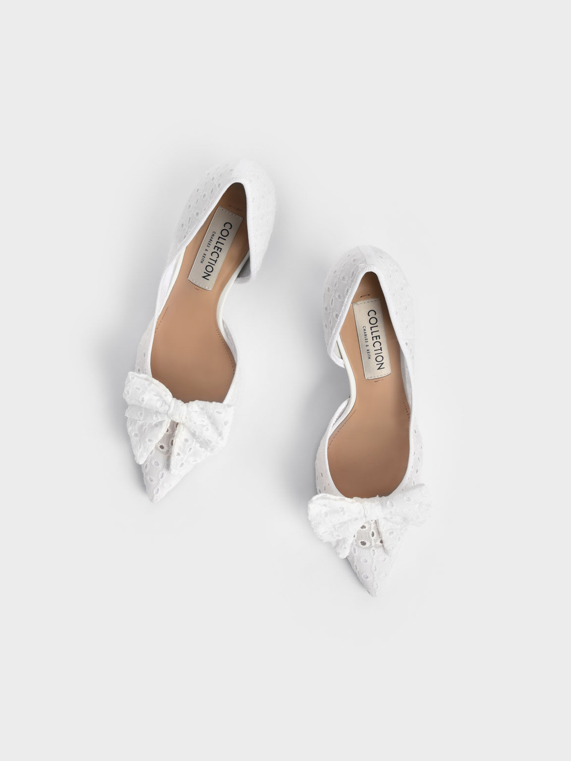 Blythe Broderie Anglaise Half-D'Orsay Pumps, White, hi-res
