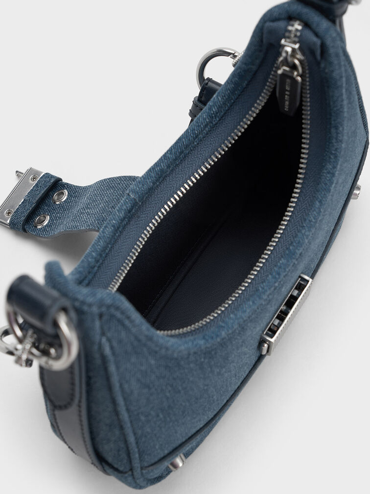 Winslet Denim Belted Hobo Bag, Denim Blue, hi-res