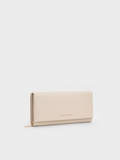 Front Flap Long Wallet, Oat, hi-res