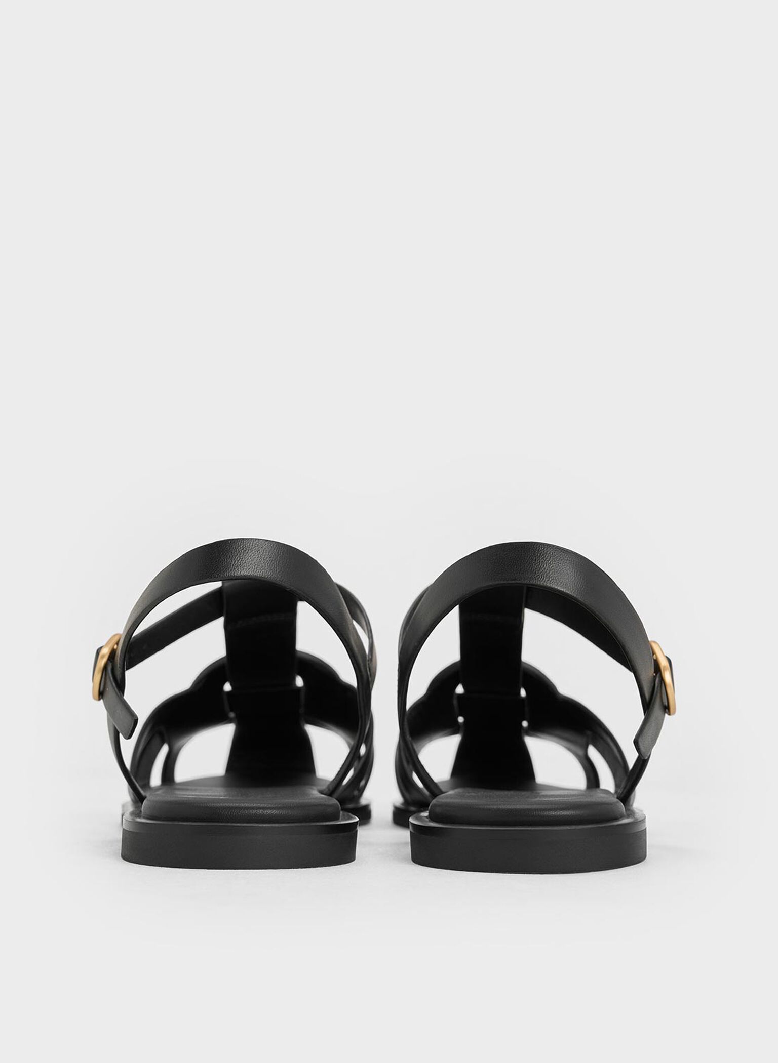 Easley T-Bar Caged Sandals, Black, hi-res