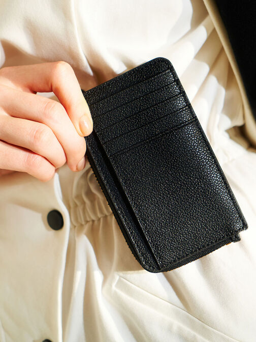Zip Card Holder, Black, hi-res