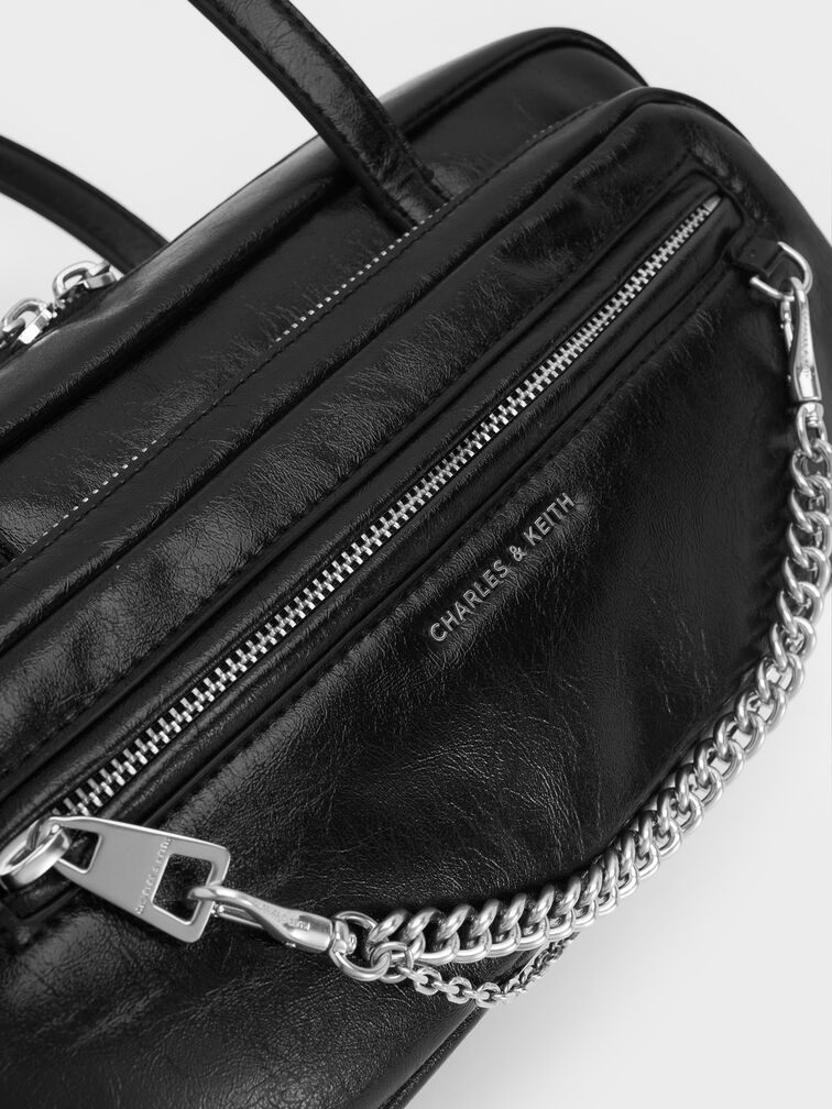 Atwood Chain Elongated Shoulder Bag, Noir, hi-res