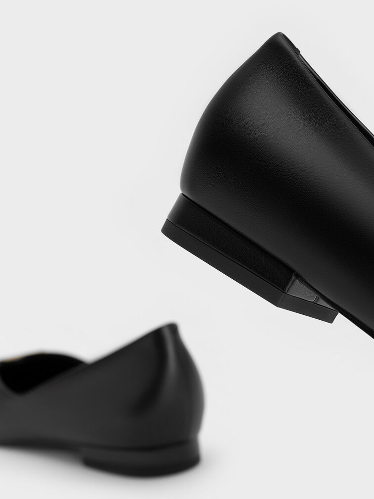 Geometric Accent Ballerinas, Black, hi-res