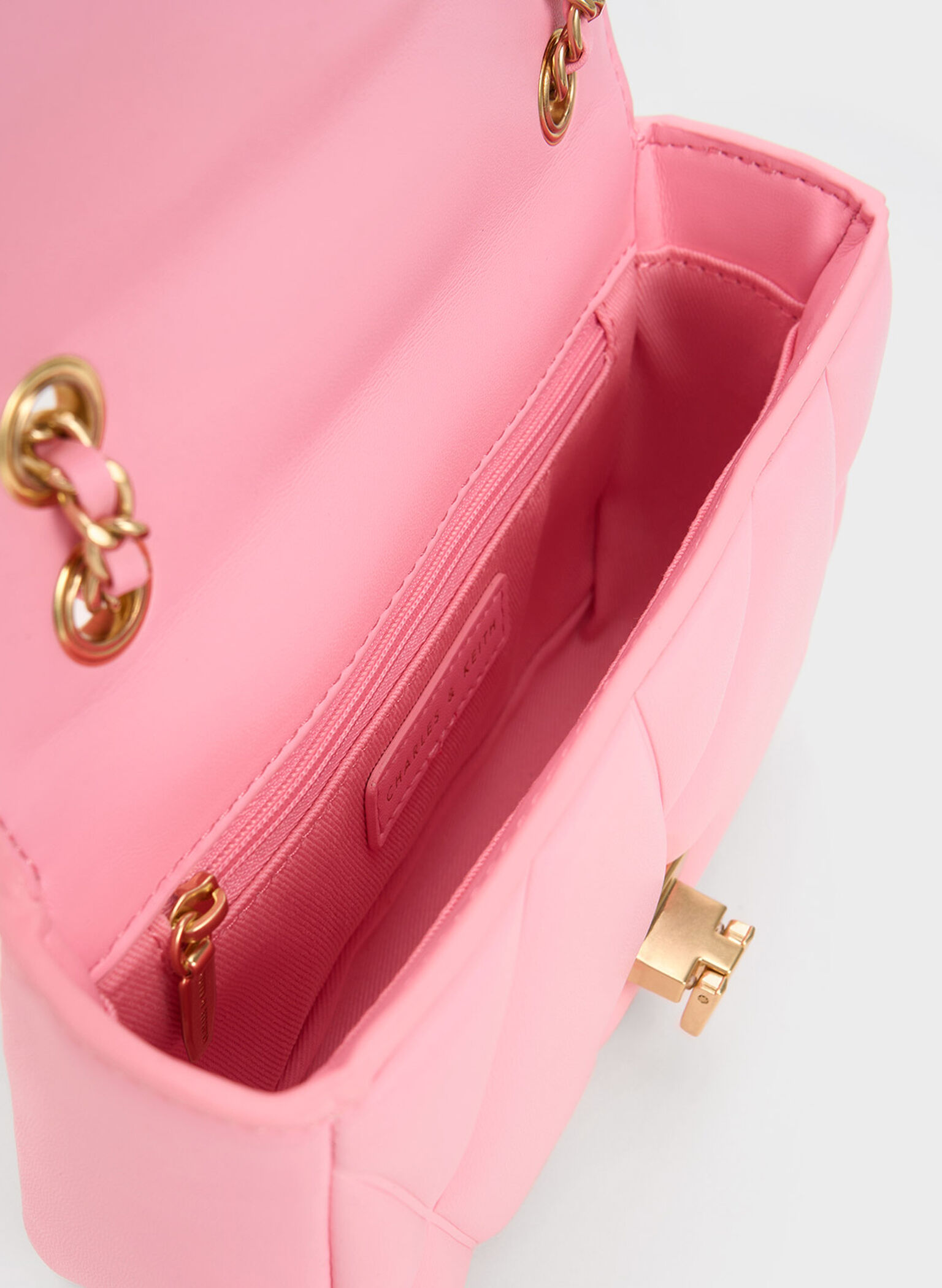 Pink Arwen Quilted Shoulder Bag - CHARLES & KEITH US