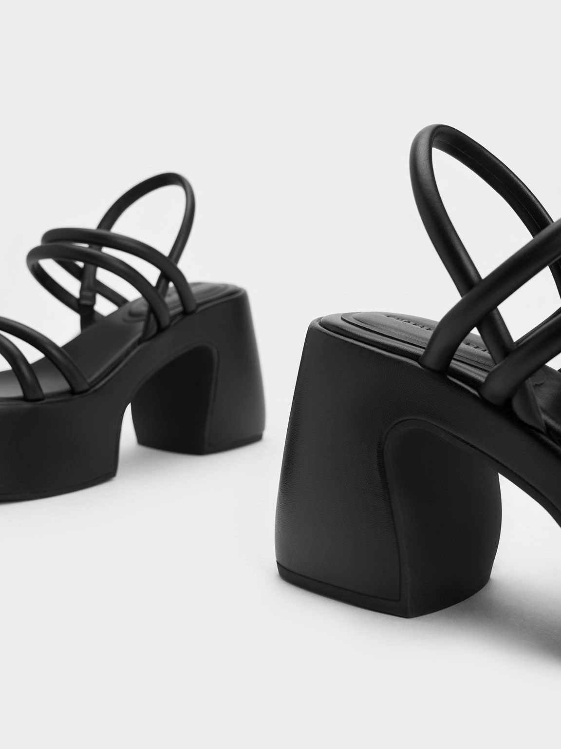 Nerissa Tubular Platform Sandals​, Black, hi-res
