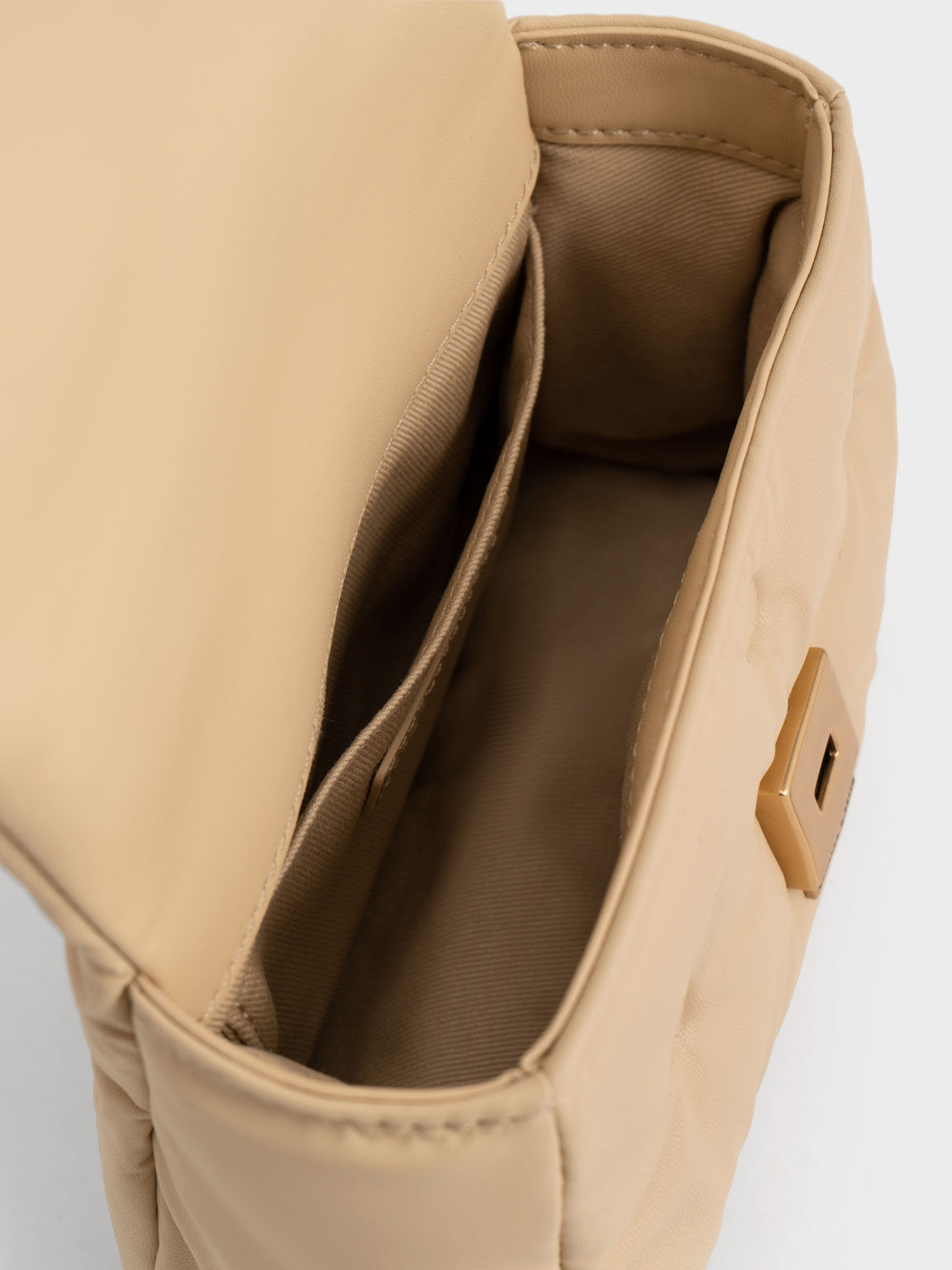 Koi Padded Chain Handle Bag, Beige, hi-res