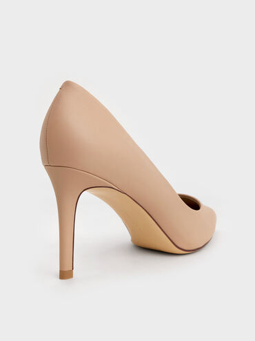 Nude Emmy Pointed-Toe Stiletto Pumps - CHARLES & KEITH PH