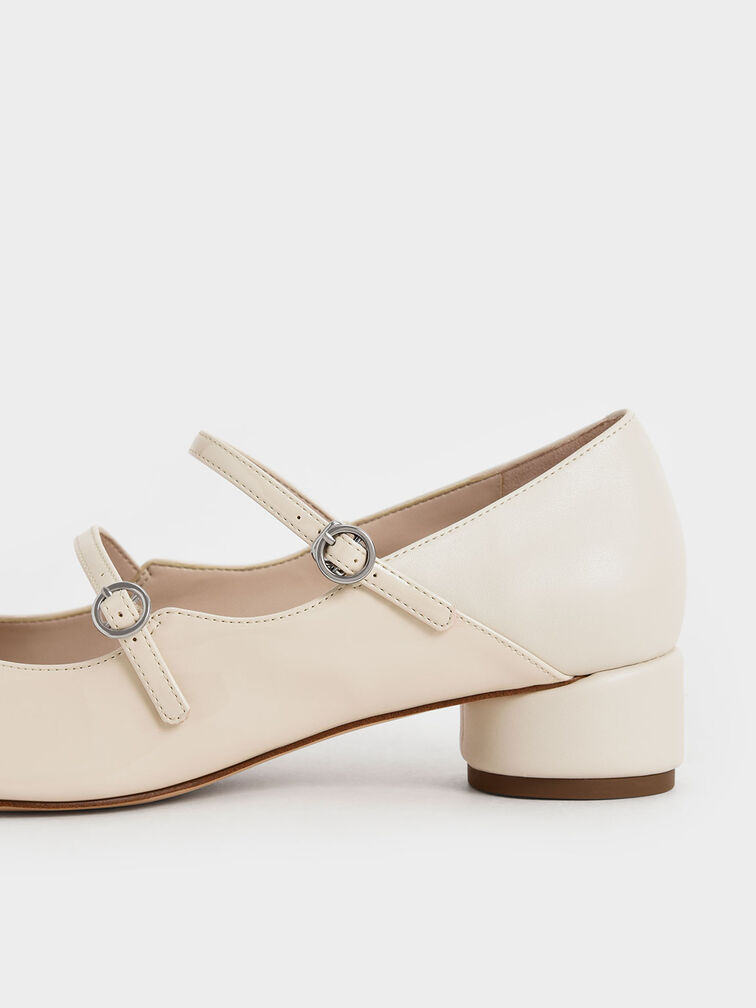 Patent Double-Strap Mary Janes, Chalk, hi-res