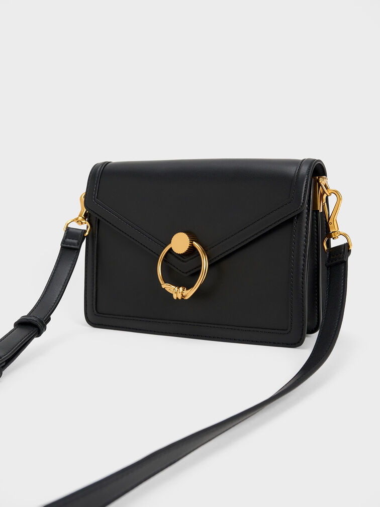 Black Joelle Envelope Shoulder Bag - CHARLES & KEITH US