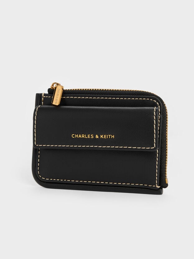 Lyla Front-Pocket Card Holder, Black, hi-res