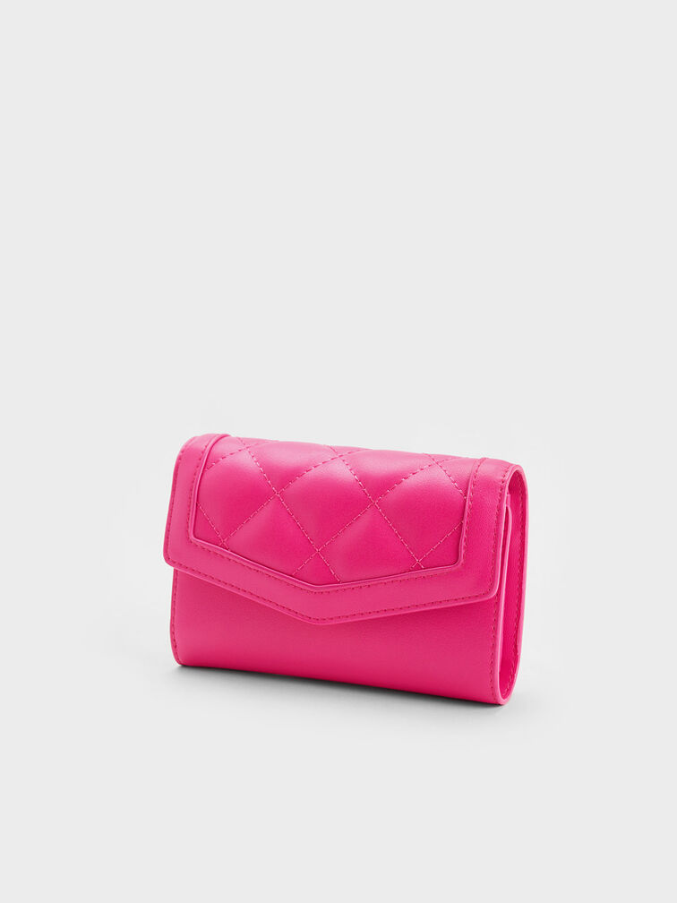 Arley Quilted Wallet, Fuchsia, hi-res