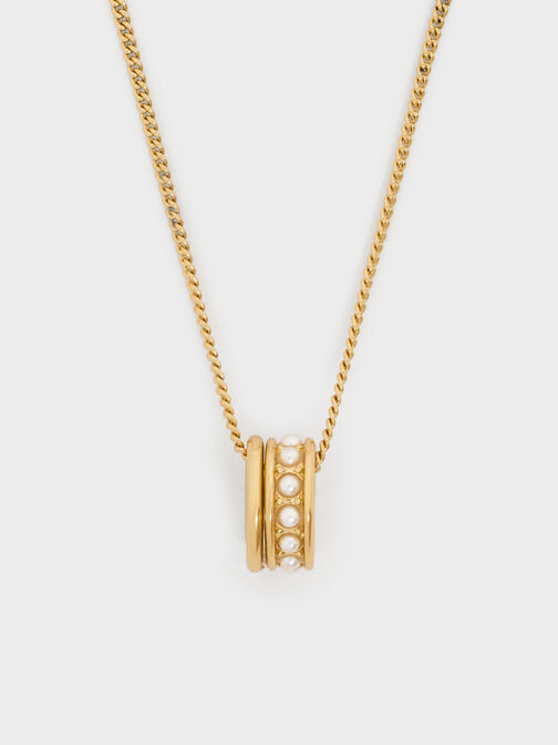 Maeve Pearl-Embellished Necklace, Gold, hi-res