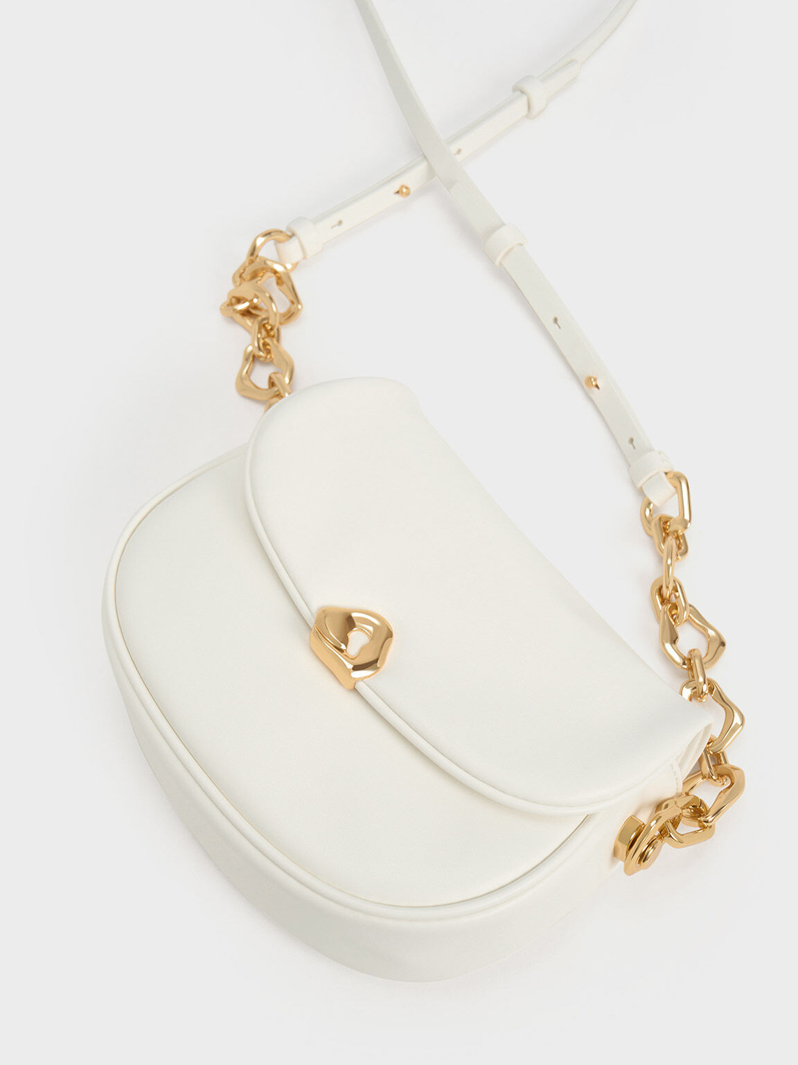 White Moira Braided Handle Bag - CHARLES & KEITH MY