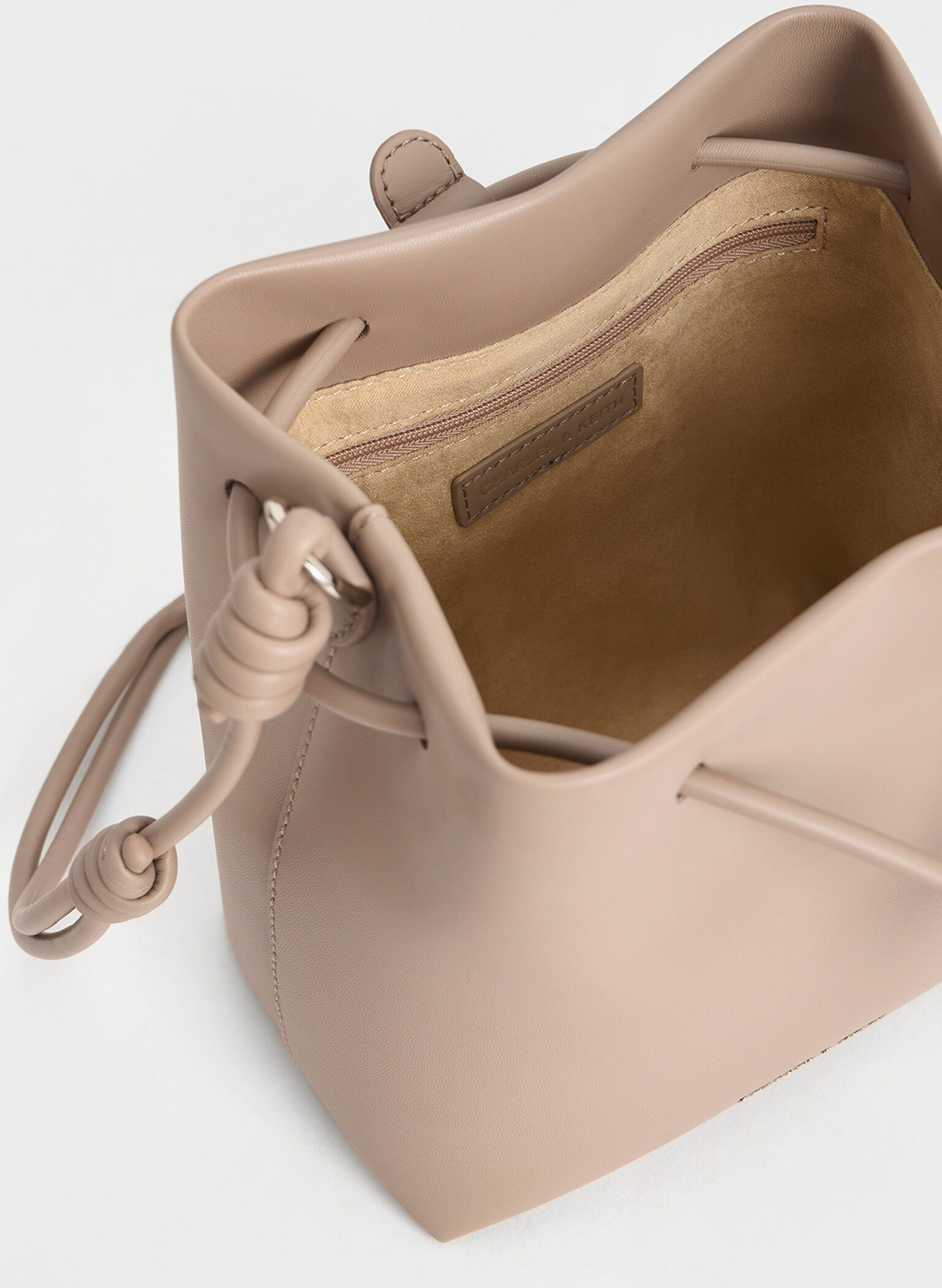 Leia Knotted Bucket Bag, Taupe, hi-res