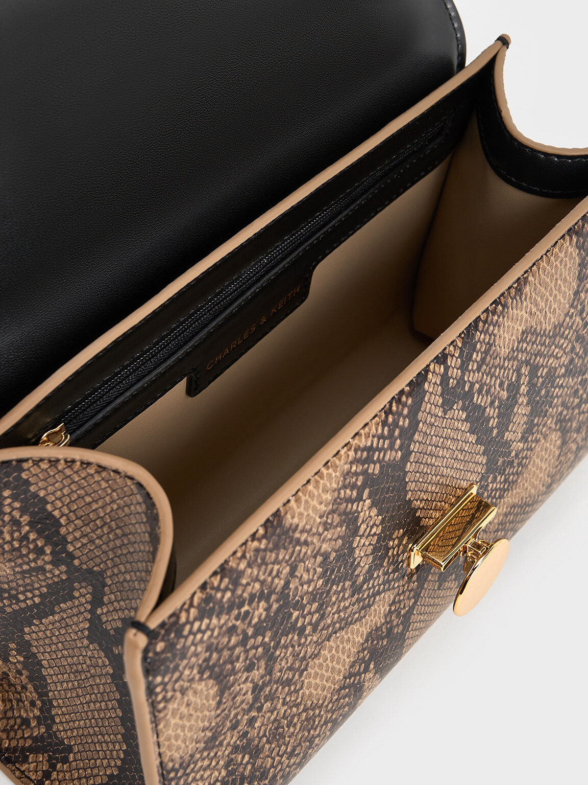 Beige snake print bag online