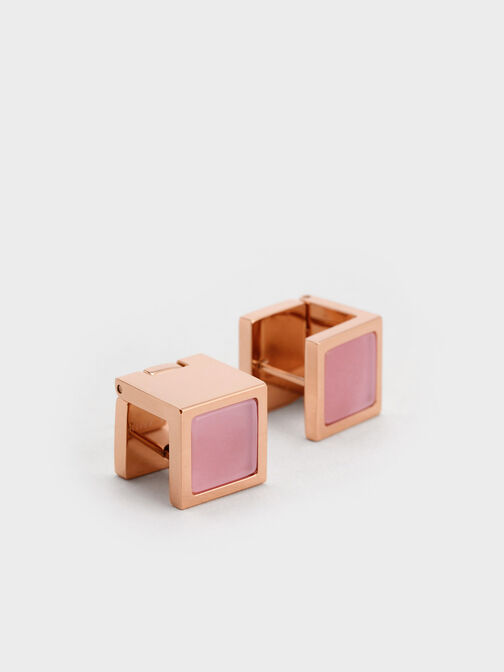 Briar Square Stud Earrings, Rose Gold, hi-res