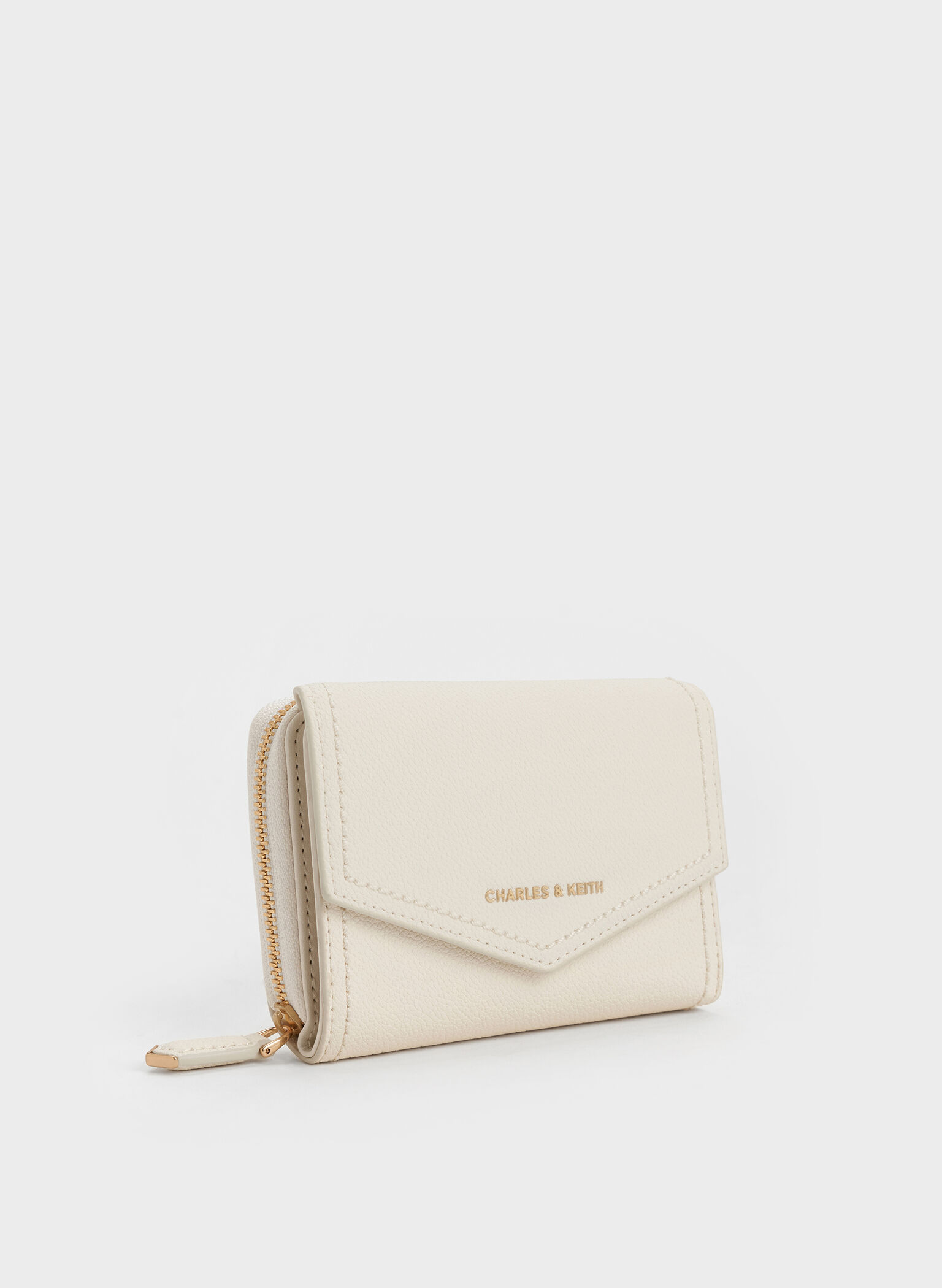 Stitch Trim Envelope Wallet, Cream, hi-res
